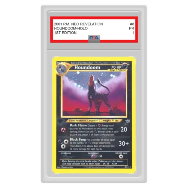 Pokemon - Neo - Neo Revelation - Houndoom (1st Edition) - 8/64 (Graded Card)