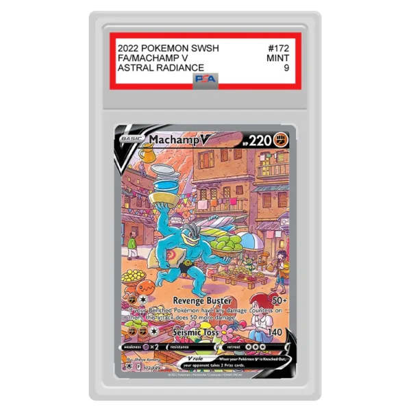 Pokemon - Sword & Shield - Astral Radiance - Machamp V - 172/189 (PSA 9 Graded Slab)